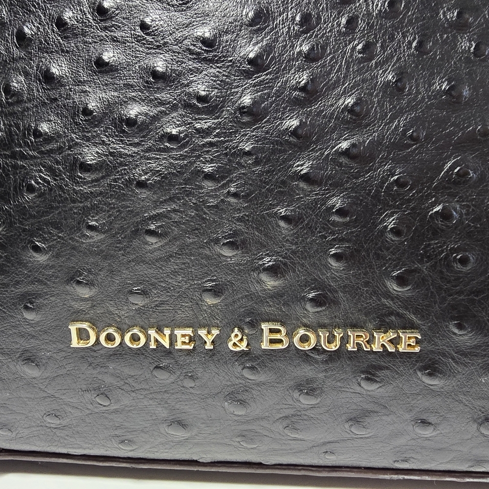 Dooney & Bourke Claremont Dover Black Ostrish Large Tote Bag Purse - Picture 12 of 16